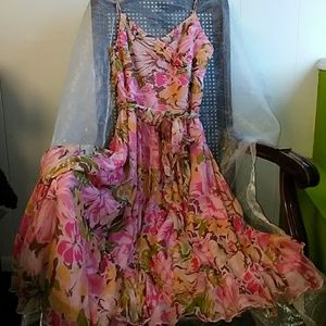 Context Silk chiffon floral party dress size 10 P